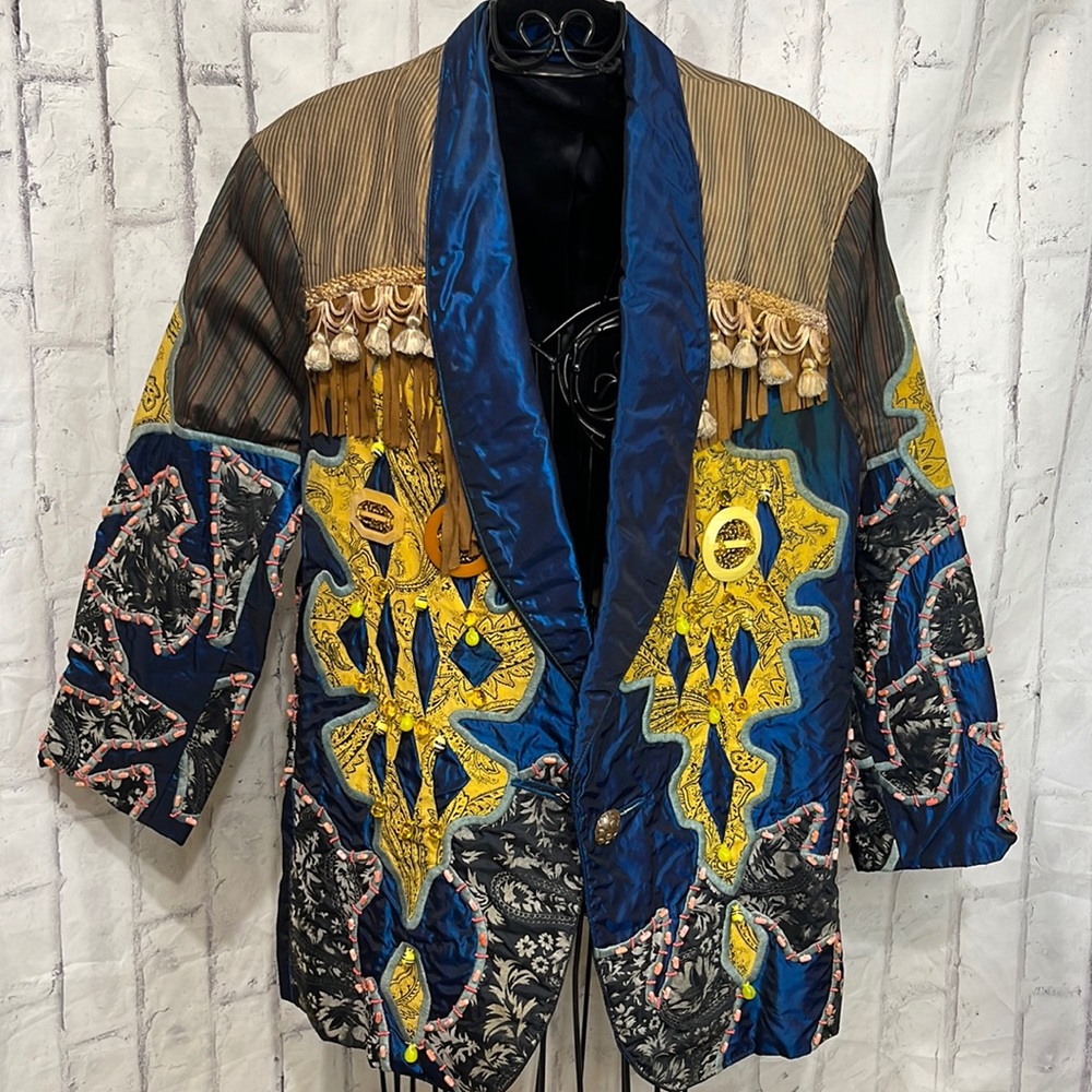 La Collecion Judith Roberts Vintage 1980's Beaded Embellished Art-to-Wear Blazer